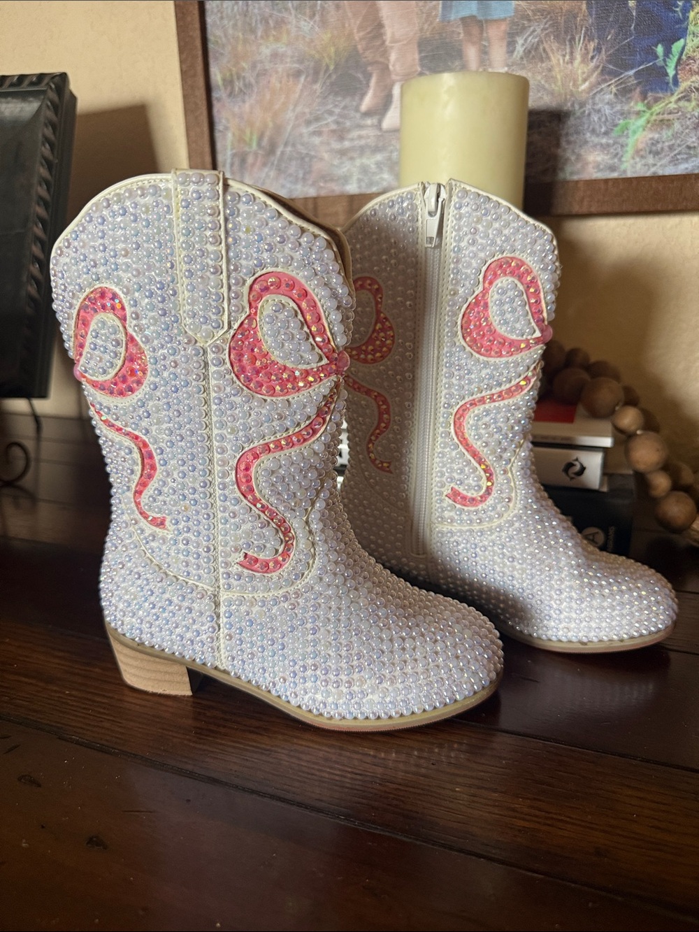 CRYSTAL BOW COWGIRL BOOTS